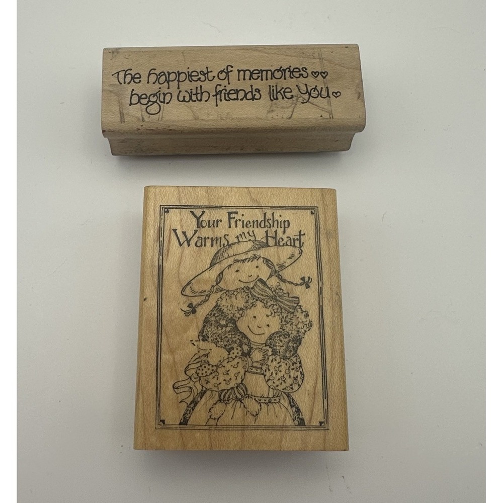 Delafield Imaginations Friendship Memories G679 Wood Rubber Stamp Lot Vintage